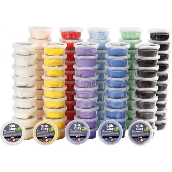 Silk Clay - gemischte Farben - 10 x 10 x 35 g