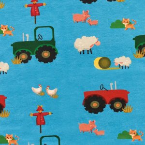 Gemusterter Jersey 145 cm - Farmer - Blau Gemusterter Jersey 145 cm - Farmer - Blau
