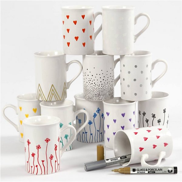 Glas- und Porzellanmarker - gemischte Farben - halbopak - 1-2 mm - 12 Stk