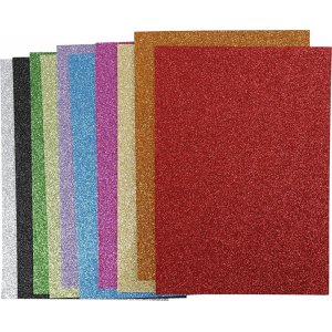 Dekogummi - gemischte Glitzerfarben - A4 - 10 Stk Dekogummi - gemischte Glitzerfarben - A4 - 10 Stk