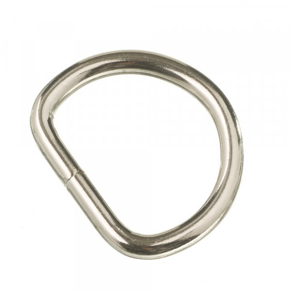 Geschweiter D-Ring 25x21x4 mm - vernickelt