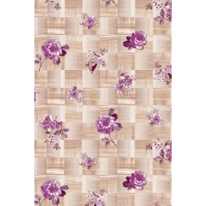 Wachstuch PVC Quadrate & Blumen Wachstuch PVC Quadrate & Blumen