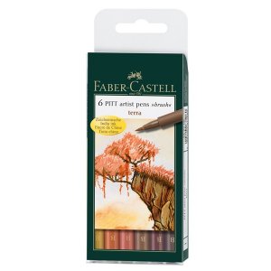 Zeichenstiftset PITT Artist Brush Earth - 6 Stifte Zeichenstiftset PITT Artist Brush Earth - 6 Stifte