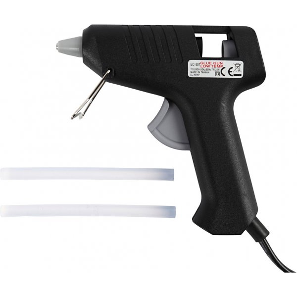 Heiklebepistolen mit Kleber -130 C - Niedrige Temperatur - Set mit 6 Pistolen und 200 Klebesticks