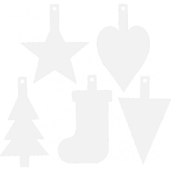 Pappfiguren - Weihnachtsdeko - wei - 5 x 20 Stk