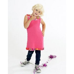 Strickanleitung - Strickkleid mit gehäkelten Blumen Strickanleitung - Strickkleid mit gehäkelten Blumen