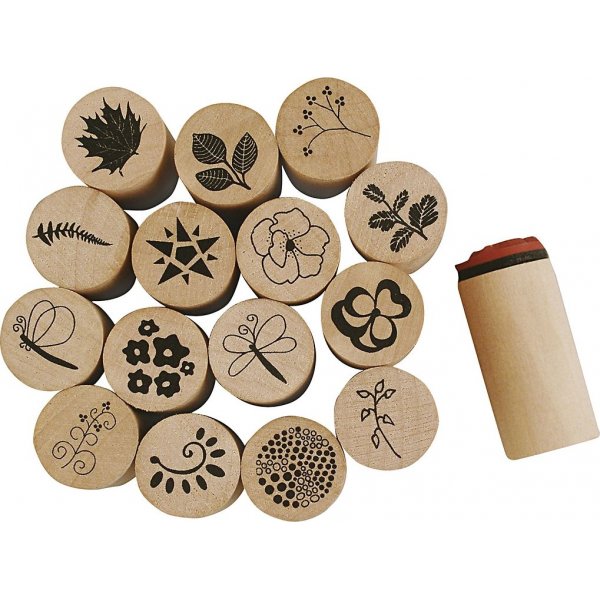 Deco Art Stempelset - Blumen und Bltter - 15-tlg