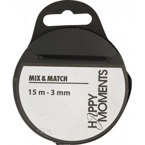 Satinband - Schwarz - B3 mm - 15 m Satinband - Schwarz - B3 mm - 15 m