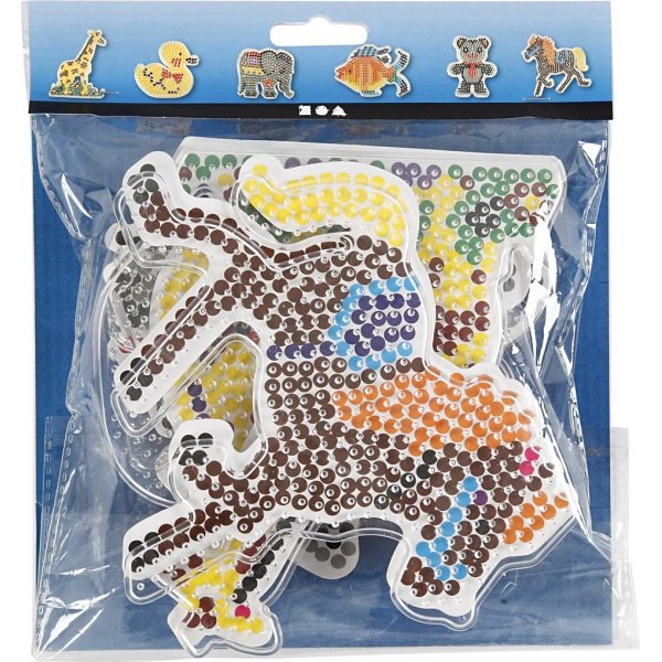 Perlenteller - Ente - Elefant - Giraffe - Bär - Pferd und Fisch - 6 Stk Perlenteller - Ente - Elefant - Giraffe - Bär - Pferd und Fisch - 6 Stk