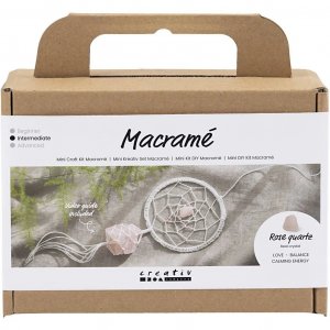 Mini-DIY-Kit - Makramee-Traumf�nger mit Rosenquarzkristallen