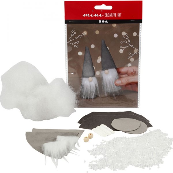 Mini-DIY-Kit - grau - skandinavischer Weihnachtsmann