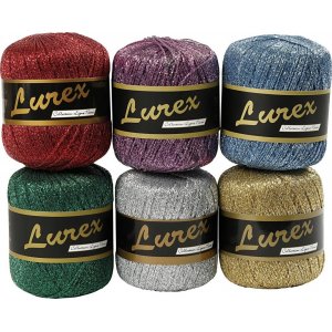Lurexgarn - gemischte Farben - 6 x 25 g Lurexgarn - gemischte Farben - 6 x 25 g