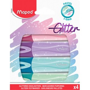 Textmarker-Set - Maped - Glitzerstifte Pastell 4er-Pack Textmarker-Set - Maped - Glitzerstifte Pastell 4er-Pack