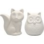 Rettendes Tier - wei - Eule und Fuchs - 2 Stk