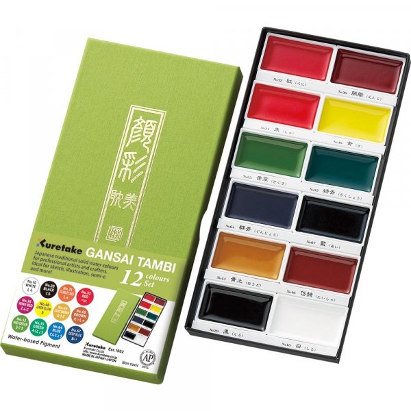Aquarellfarbe Gansai Tambi 12 Farben - Set I