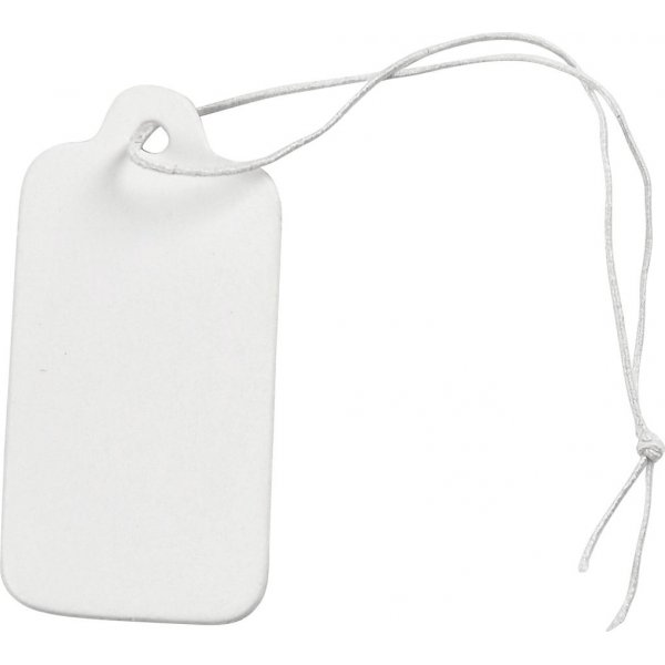 Etiketten aus stabilem Karton - 15 x 30 mm - wei - 100 Stck
