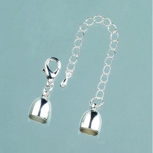 Endteil ø 8 mm - silberfarben 1 Stk. mit Kette Endteil ø 8 mm - silberfarben 1 Stk. mit Kette