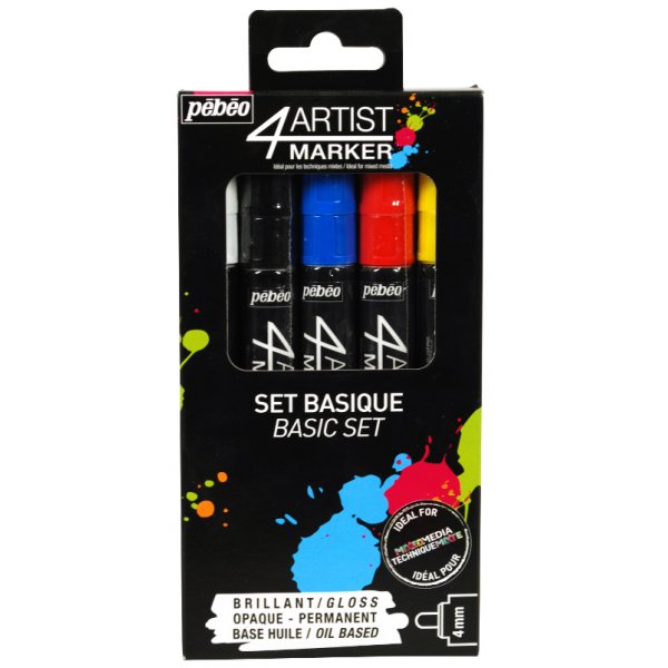 lbasierter Marker - Pebeo 4Artist - Marker-Set 5 x 4 mm Standard