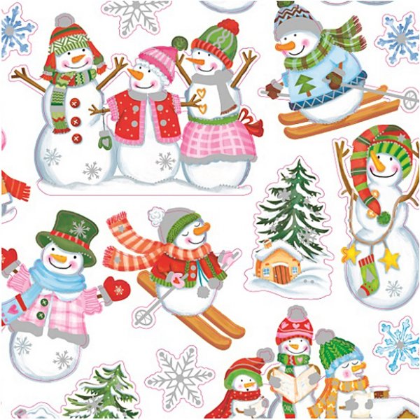 Aufkleber - Schneemann auf Skiern