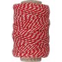 Baumwollschnur - rot/wei - 50 m