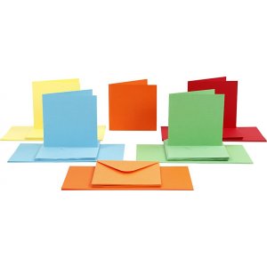 Karten und Umschläge - gemischte Farben 16 x 16 cm - 50 Sets Karten und Umschläge - gemischte Farben 16 x 16 cm - 50 Sets