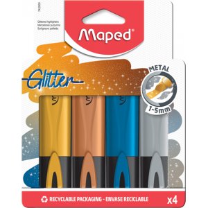 Textmarker - Maped - Beutel aus glitzerndem Metall, 4er-Pack Textmarker - Maped - Beutel aus glitzerndem Metall, 4er-Pack