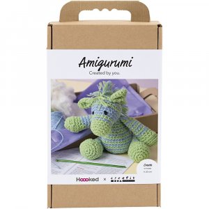DIY-Set Amigurumi Zebra hellblau und hellgr�n - 1 Packung.