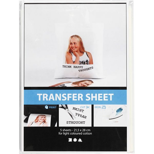 Transferfolie - transparent - f�r leichte Textilien - 5 Blatt