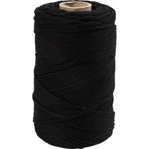 Makramee-Garn - Schwarz - Ø2 mm - 198 m Makramee-Garn - Schwarz - Ø2 mm - 198 m
