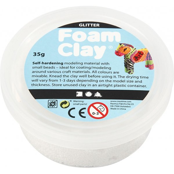 Foam Clay - wei - Glitzer - 35 g