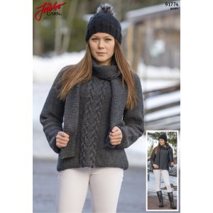 Strickanleitung - Froher Winter - Damenpullover mit passendem Schal Strickanleitung - Froher Winter - Damenpullover mit passendem Schal