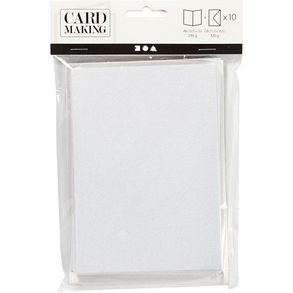 Perlmuttkarten - Creme - 10 Sets