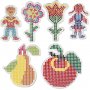 Perlenteller - Blume - Mdchen - Junge - Apfel und Birne - 6 Stk