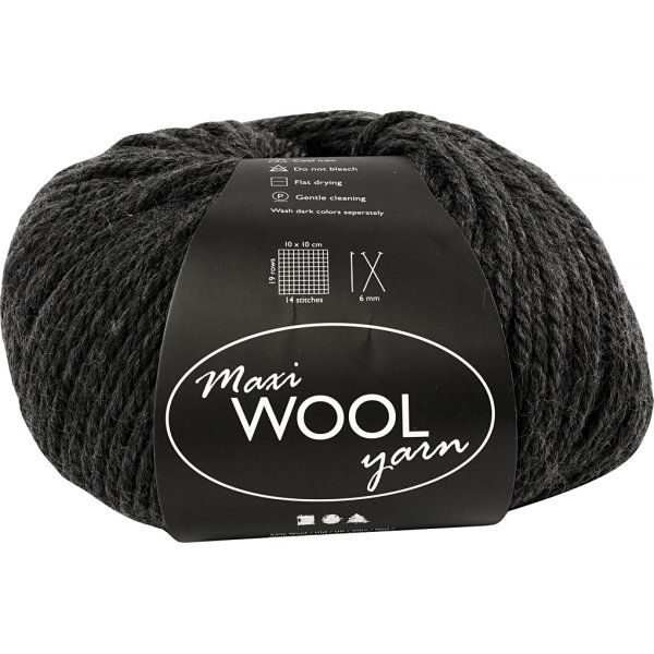 Wollgarn - dunkelgrau meliert - 100 g