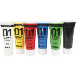 Schulfarbe - Acryl - Standardfarben - glänzend - 6 x 20 ml Schulfarbe - Acryl - Standardfarben - glänzend - 6 x 20 ml