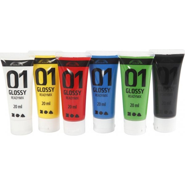 Schulfarbe - Acryl - Standardfarben - glnzend - 6 x 20 ml