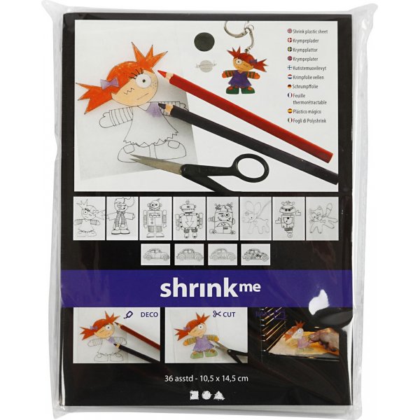 Schrumpffolien mit Motiven - matttransparent - 36 Blatt