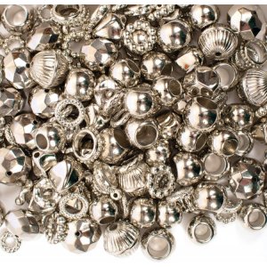 Perlen und Ringe, metallic, 180 Stk Perlen und Ringe, metallic, 180 Stk