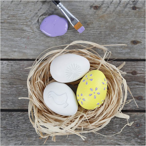 Plastikei - wei - geprgtes Muster - 12 Stk