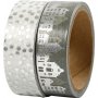 Washite-Klebeband - Silber - Huser und Punkte - Folie - 2 x 4 m