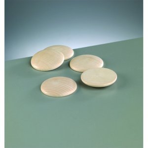Knopfform aus Holz 50 mm - 25er-Pack - rund gebleicht, gewölbt Knopfform aus Holz 50 mm - 25er-Pack - rund gebleicht, gewölbt