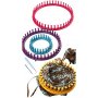 Runde Strickringe mit Nadeln und Haken - 4 Stk