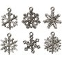 Charms - Schneeflocken - Antiksilber - 18 Stk