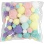 Pompons - Pastellfarben - Glitzer - 62 g