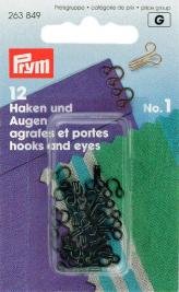 Haken und Fassungen aus Messing Nr. 1, klein schwarz 12 Stk Haken und Fassungen aus Messing Nr. 1, klein schwarz 12 Stk