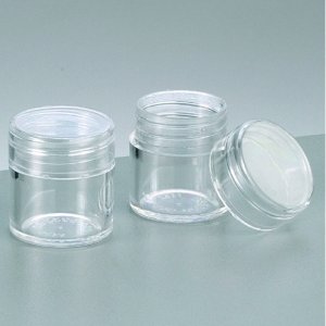 Kunststoffbehälter ø 2,5 cm x 2,8 cm - glasklar rund, Schraubverschluss Kunststoffbehälter ø 2,5 cm x 2,8 cm - glasklar rund, Schraubverschluss