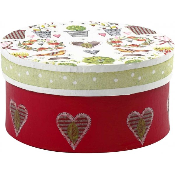 Runde Pappmach-Boxen - 3 Stck