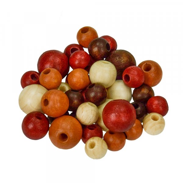 Holzperlen 8,10,12 mm - braune Mischung, 25 g Grenmischung