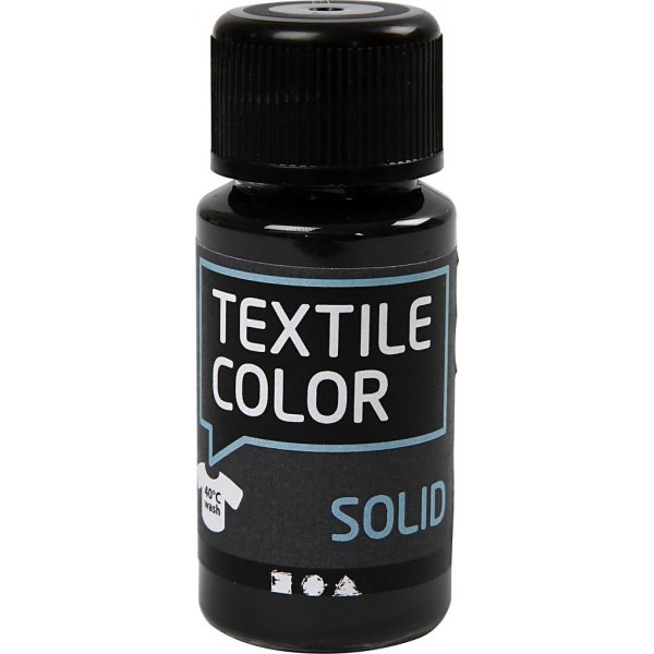Textil Feste Textilfarbe - Schwarz - deckend - 50 ml