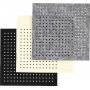 Filz mit Lchern - Schwarz - Grau - Cremewei - 3 x 4 Blatt